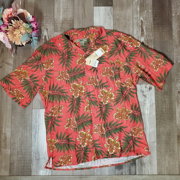 NWT Moshiko Men's Size Medium Tropical Button Down Collared Shirt - Picture 13 of 16